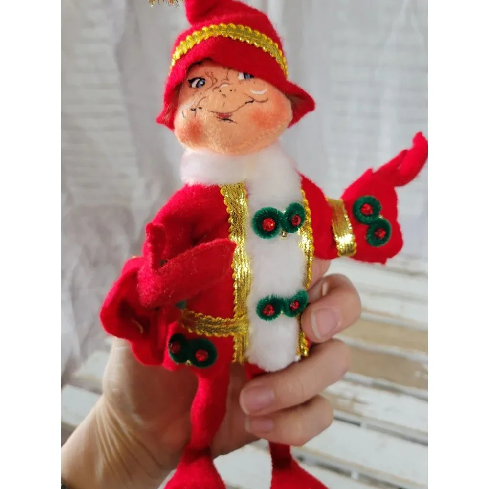 Annalee pixie red elf gold 2008‎ Xmas decor